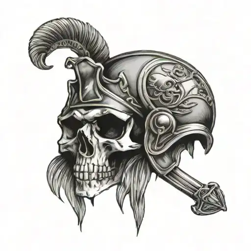 roman legion memento mori tattoo design idea