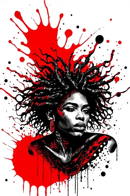 african American medusa tattoo design idea