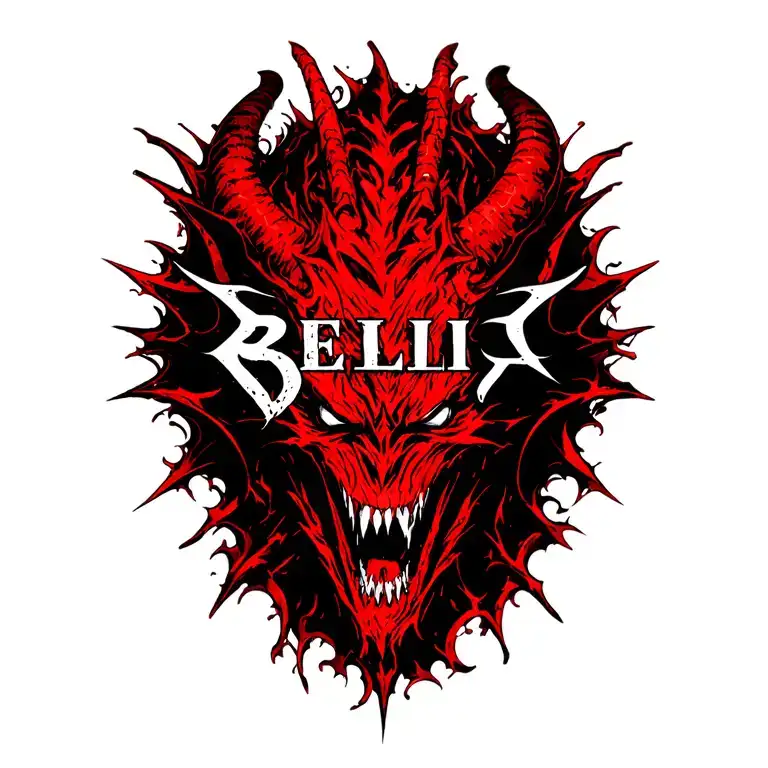 "B E L I A L" BELIAL DEMON tattoo design idea