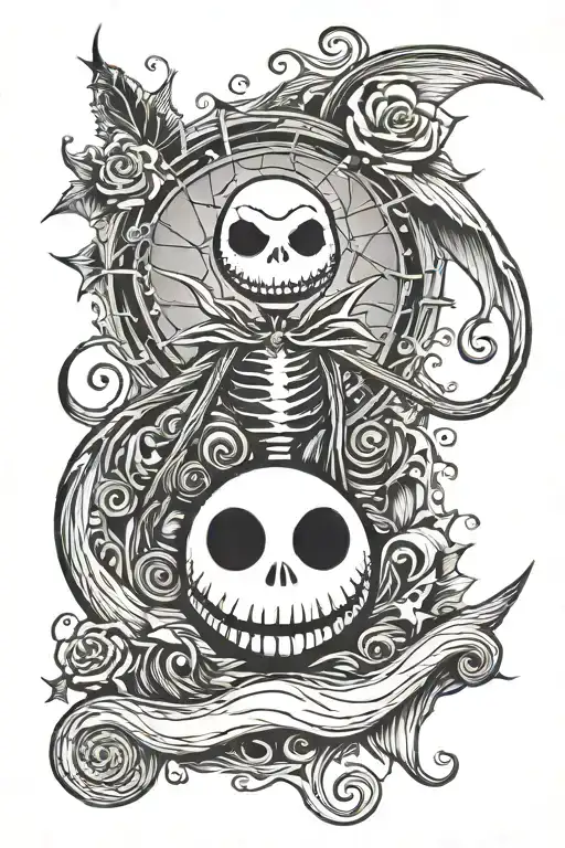 nightmare before christmas tattoo design idea