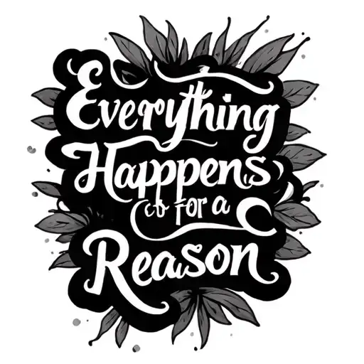 "everything happens for a reason" script  tattoo lettering tattoo design idea