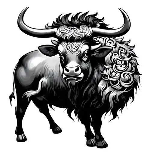 Chinese Ox tattoo design idea