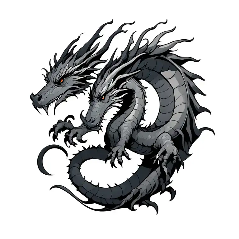 Dragon with Aries tattoo design idea