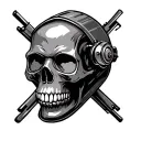 skull welding mask tattoo design idea