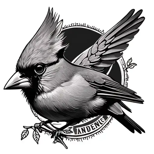cardinal  grandmother memorial  tattoo design idea