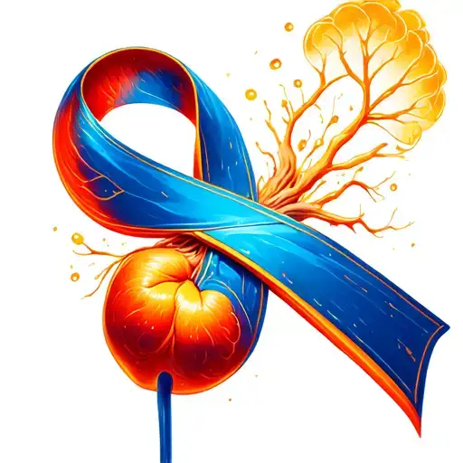kidney cancer ribbon tattoo design idea