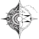 Gemini and Aquarius patern geometrical tattoo design idea