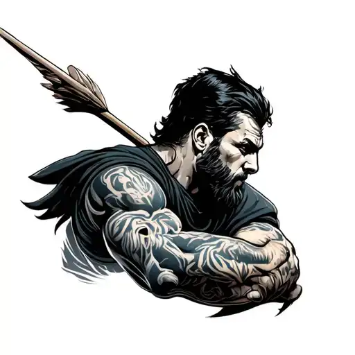 man in the arena tattoo design idea