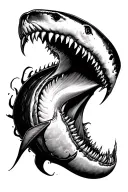 shark jaws wide open tattoo design idea