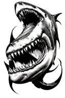 shark jaws wide open tattoo design idea