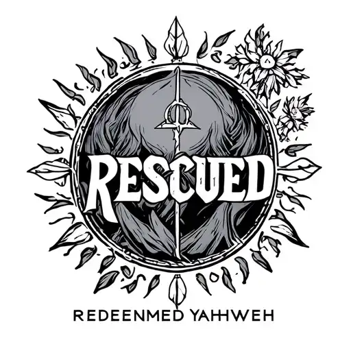 RESCUED redeemed Yahweh tattoo design idea