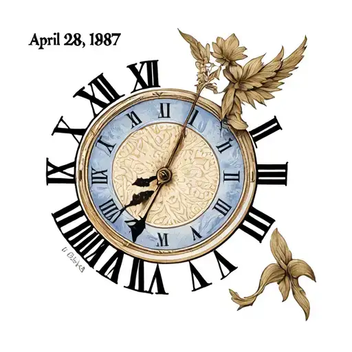 April, 28,1987 Roman Numerals tattoo design idea