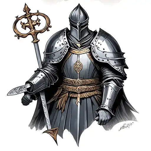 English Knight tattoo design idea