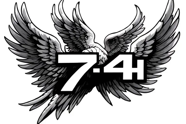 angel number 747 tattoo design idea