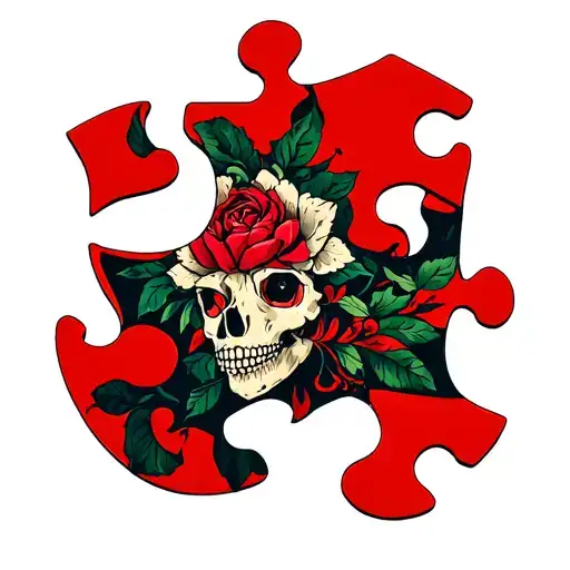 Jigsaw Puzzle piece tattoo design idea