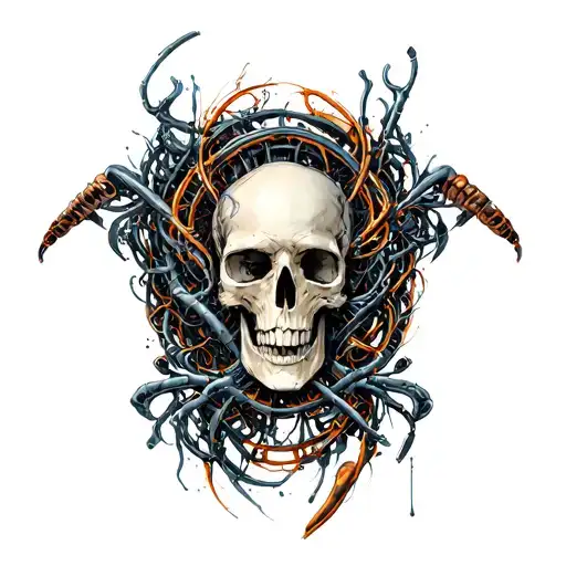 bio mechanical tattoo design idea