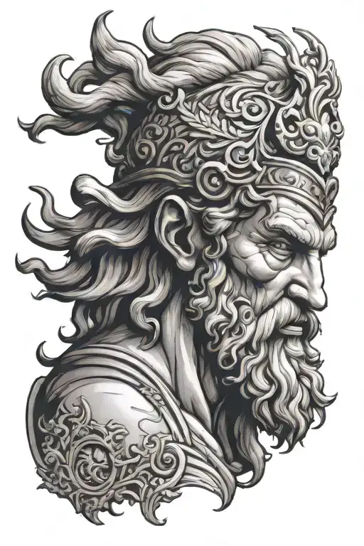 greek god zeus tattoo design idea