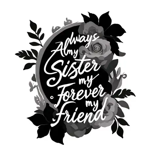always my sister forever my friend  tattoo design idea