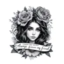 always my sister forever my friend  tattoo design idea