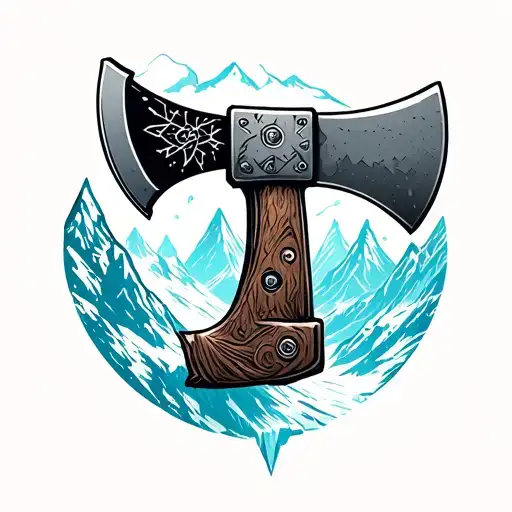 missing mountaineering ice ax tattoo design idea