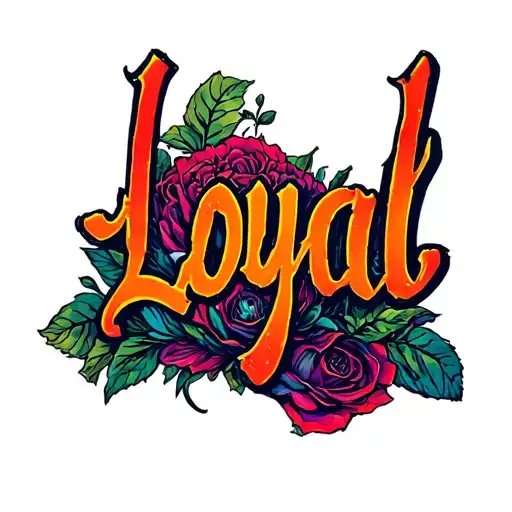 loyal text tattoo design idea