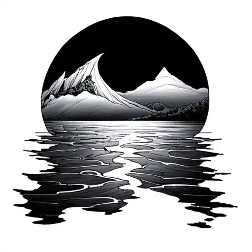 horizon line inbetween tattoo design idea