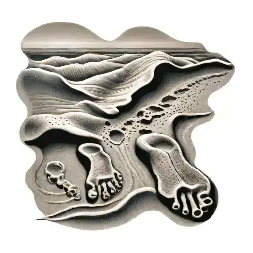 Footprints In The Sand tattoo design idea