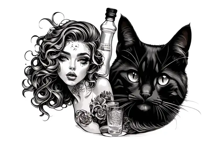 love_sex_pussy_vodka tattoo design idea