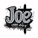 "Joe 1981 2017" cross tattoo design idea