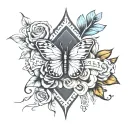 strength forgiveness and love  tattoo design idea