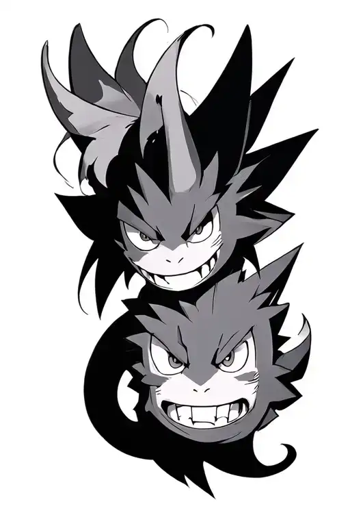 Gaara and Gengar Mix tattoo design idea