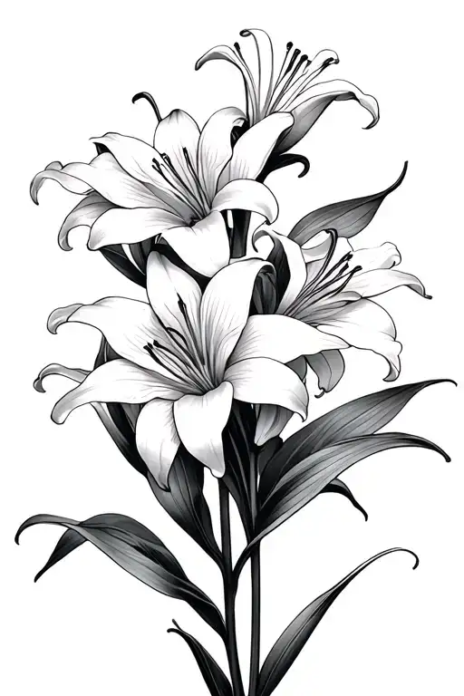 spider lilies intertwined with a part of it hinting towards ABBA tattoo design idea