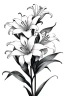 spider lilies intertwined with a part of it hinting towards ABBA tattoo design idea