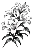 spider lilies intertwined with a part of it hinting towards ABBA tattoo design idea