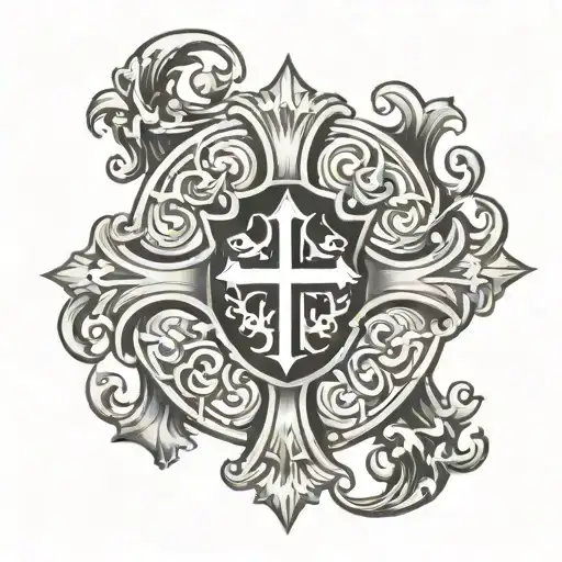 Portuguese crest cross tattoo design idea