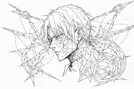 Barbed wire and Tokyo Ghoul anime style tattoo tattoo design idea