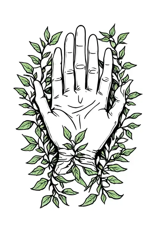 29 crib hand surrounded by ivy vines tattoo design idea