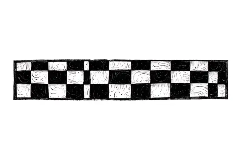 Chessboard pattern inspired tattoo design idea