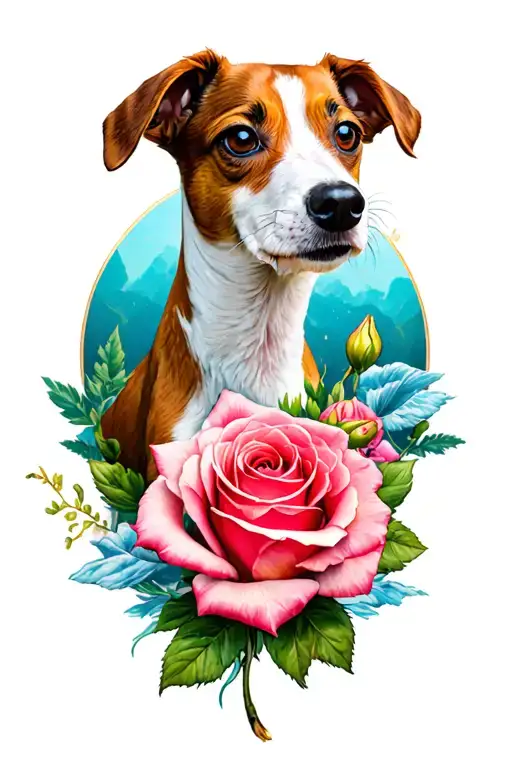 compas rose, Jack Russell, travel tattoo design idea