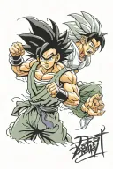 Videl & broly from Dragon ball tattoo design idea