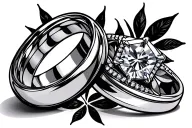 wedding rings tattoo design idea