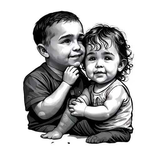 Child Dad tattoo design idea