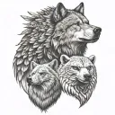 wolf bear and eagle tattoo design idea