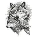 wolf bear and eagle tattoo design idea