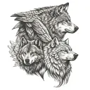 wolf bear and eagle tattoo design idea