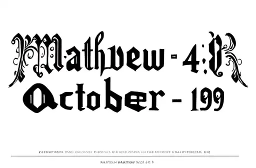 "Matthew 5: 4
19 October " tattoo design idea