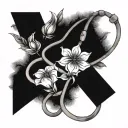 A bouquet of coffee bean flowers wrapped in a stethoscope with the number 8 hidden in the design tattoo design idea