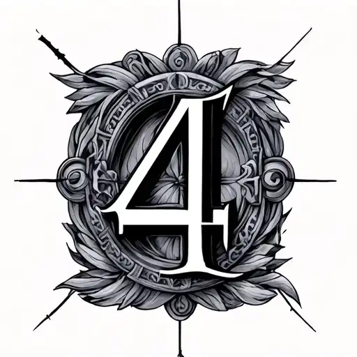 Roman Numeral 4 tattoo design idea