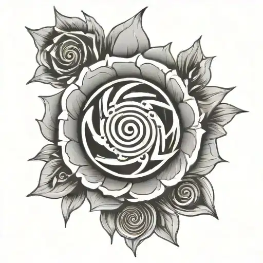 naruto seal flower tattoo design idea
