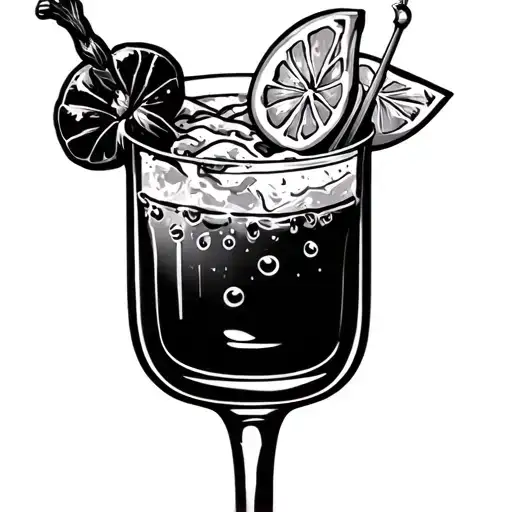 cocktail Molotov old school tattoo design idea